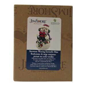 Jim Shore Heartwood Creek Snowman Wearing Earmuffs Mini Figurine IOB 6015463